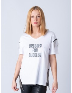 Camiseta blanca animosa dressed for success