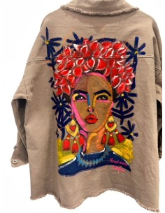 Chaqueta oversize pintada a mano