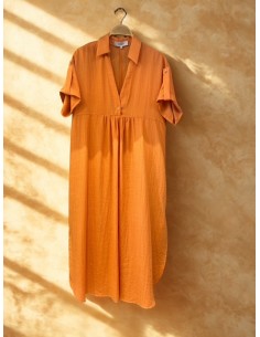 Vestido naranja midi