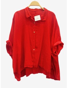Camisa de lino roja