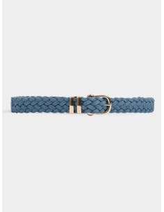 Cinturón azul tejano trenzado